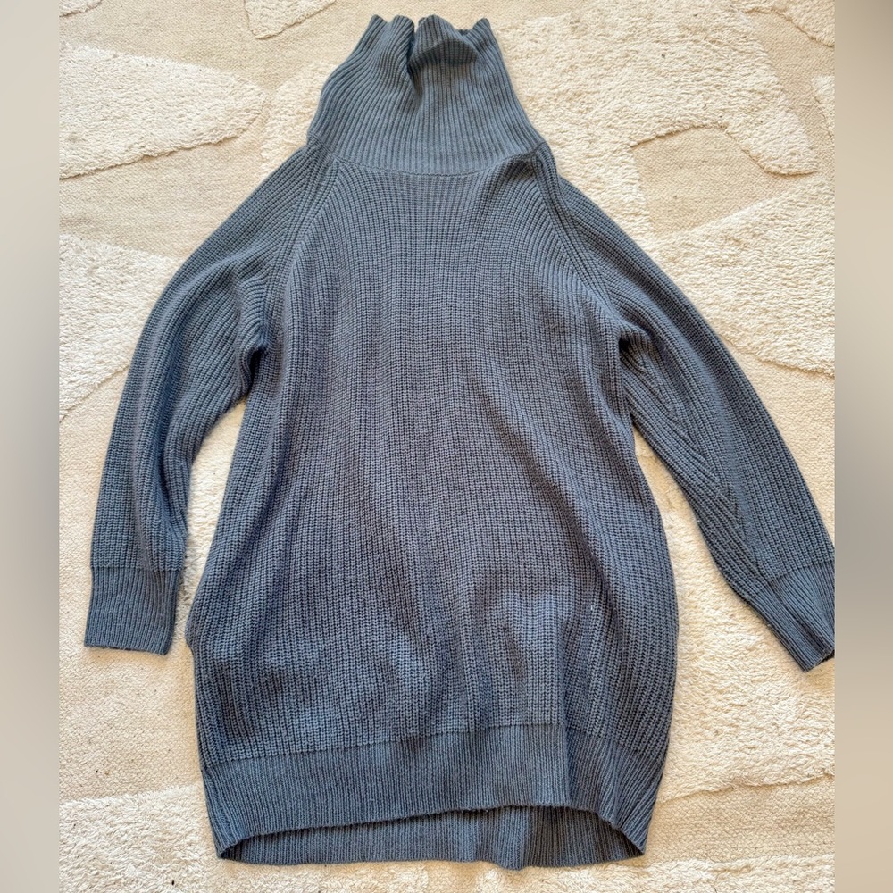 Gray Cable Knit Turtleneck Sweater Dress, Size M - Amazon Boutique